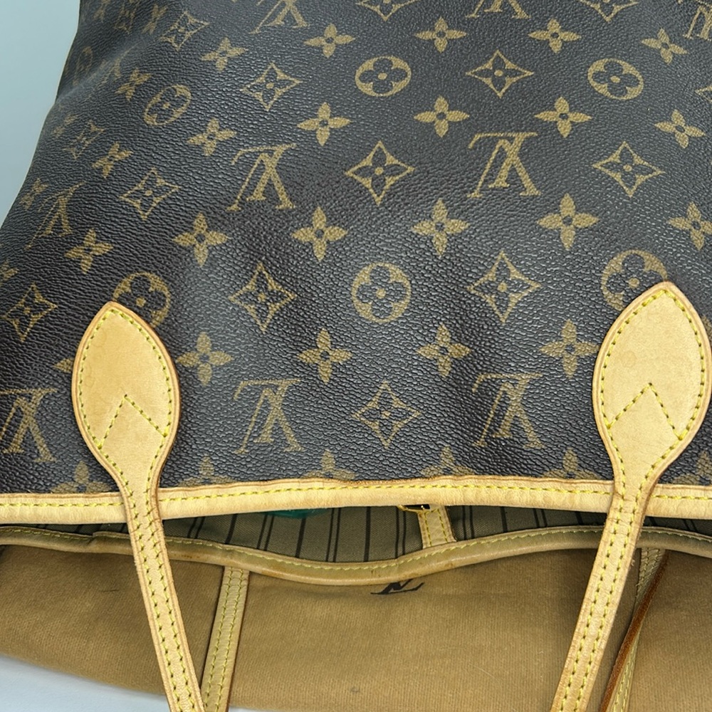 Louis Vuitton Monogram Brown Tan Tote with Leather Trim - Picture 6 of 17